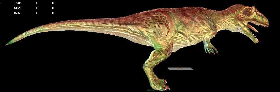 Giganotosaurus t - rex dinosaur Low-poly 3D model_8