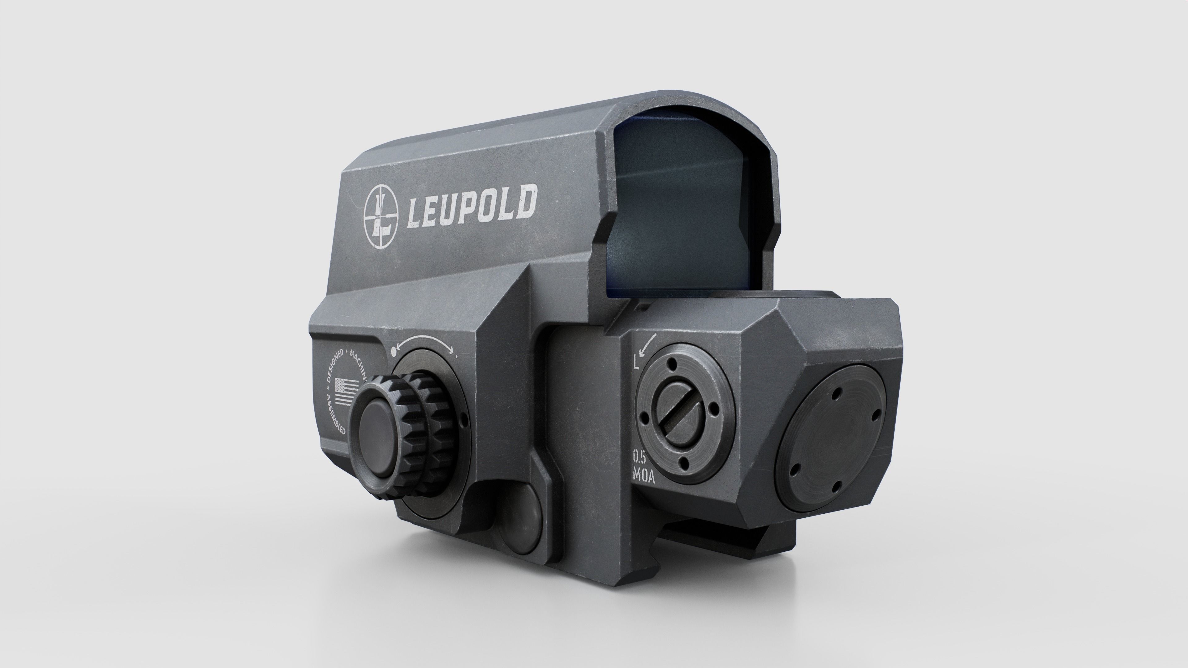 Leupold Carbine Optic Red Dot Sight Low-poly 3D model_4