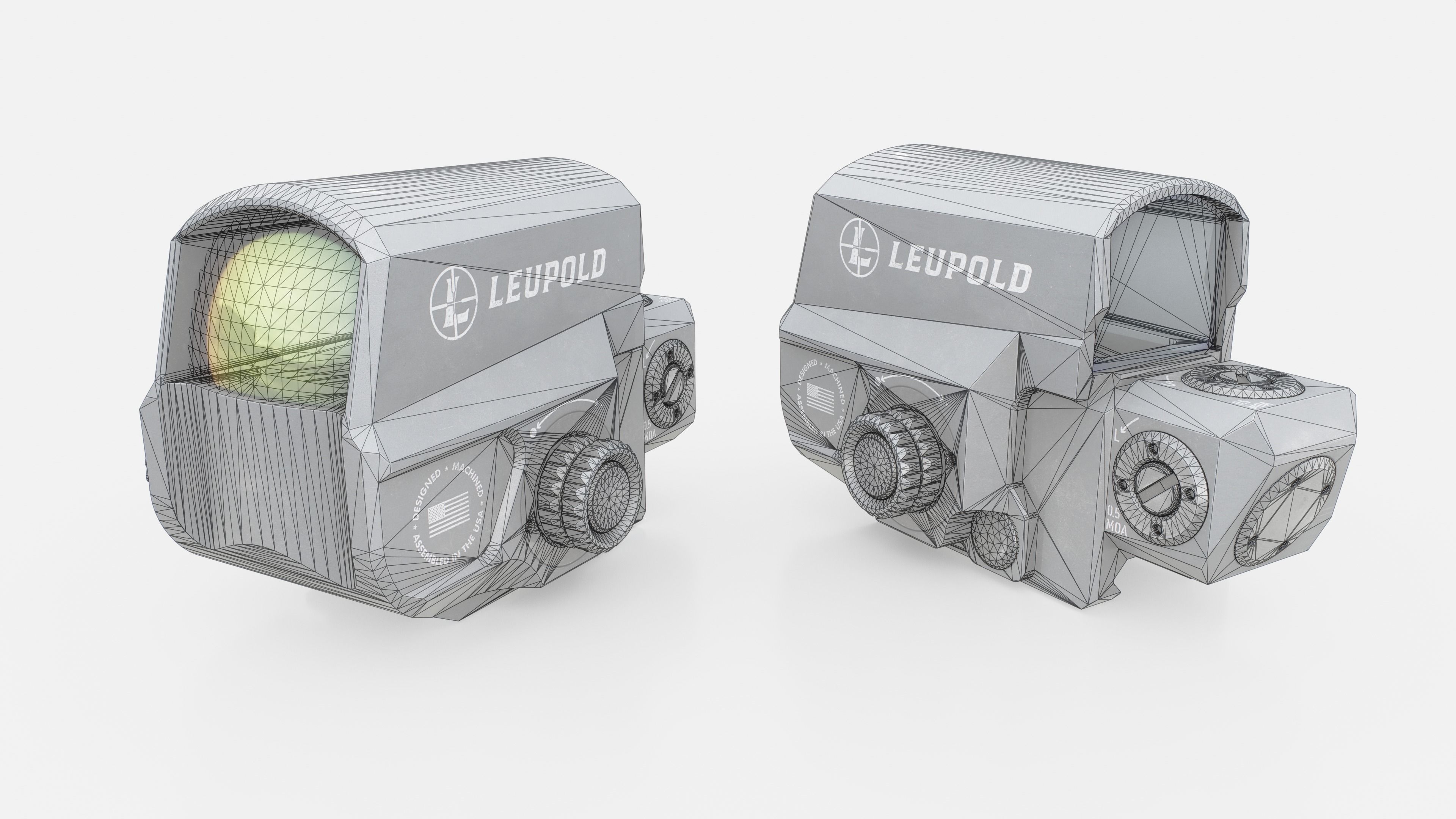 Leupold Carbine Optic Red Dot Sight Low-poly 3D model_1
