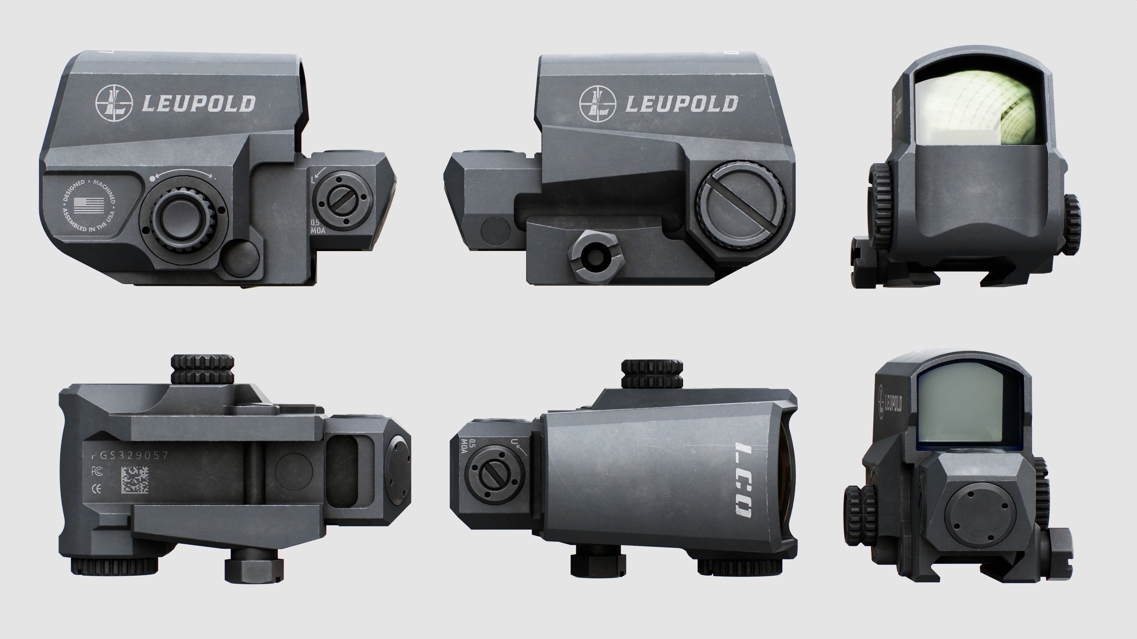 Leupold Carbine Optic Red Dot Sight Low-poly 3D model_12