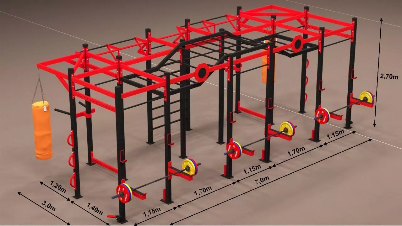 Crossfit Mural gym - gym design -dwg dxf pdf model 3D model