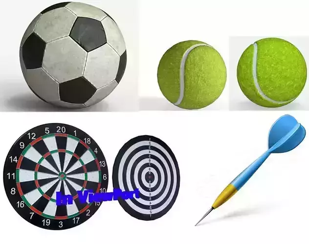 Sport equipments - game-ready - 3D Model Collection