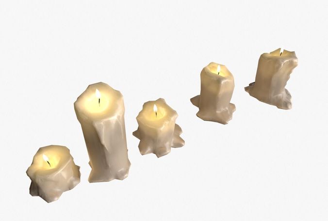 Candles Pack Low-poly 3D model