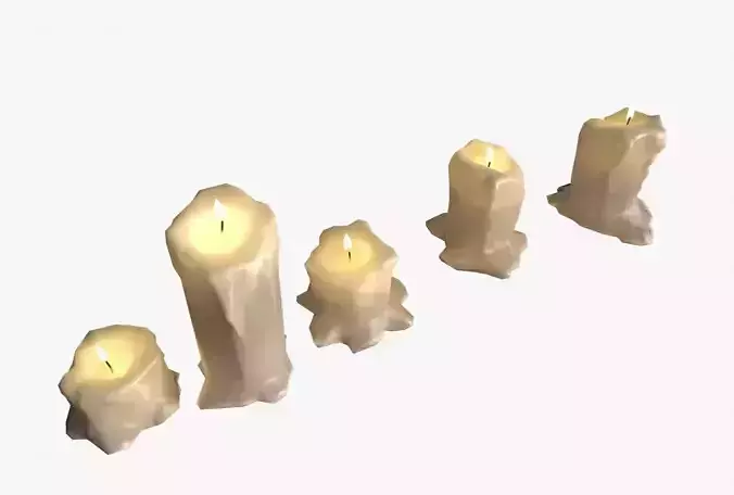 Candles Pack Low-poly 3D model