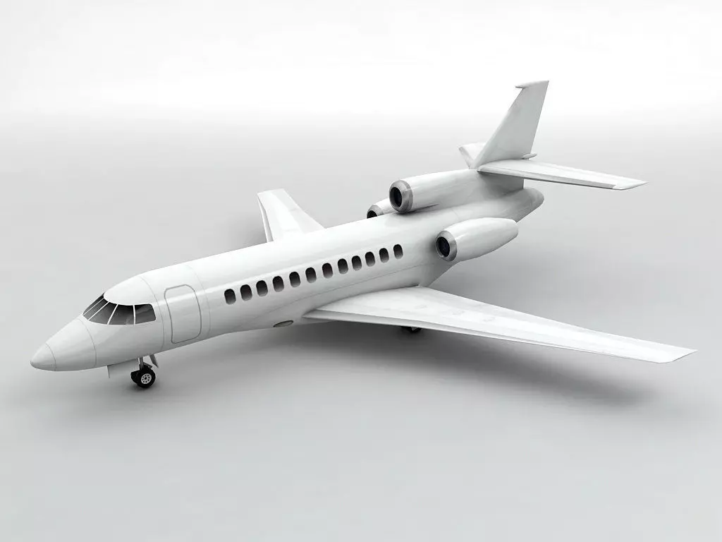 Dassault Falcon 900 EX - Generic White Low-poly 3D model