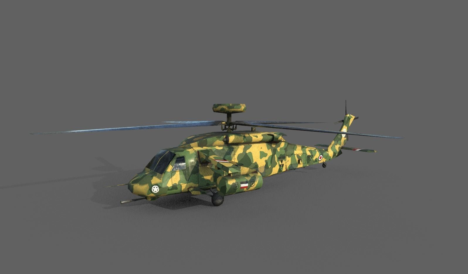 MILITARY COPTER 2 Low-poly 3D model_9