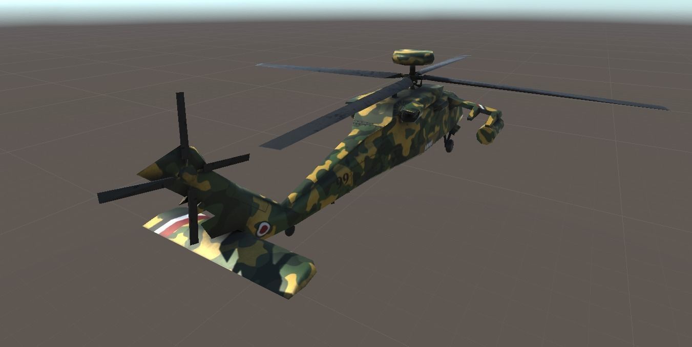 MILITARY COPTER 2 Low-poly 3D model_3