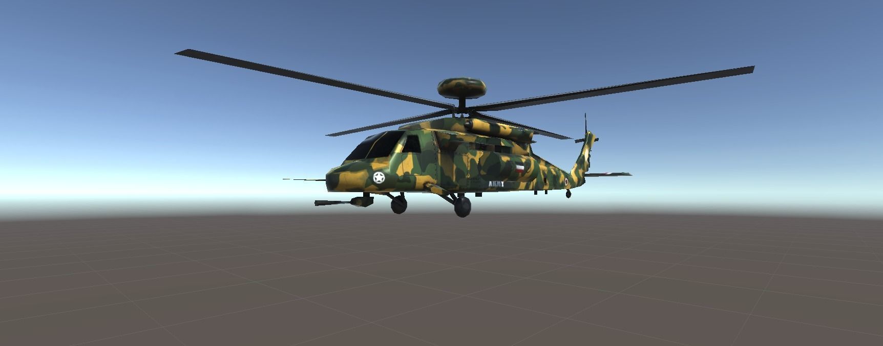 MILITARY COPTER 2 Low-poly 3D model_7