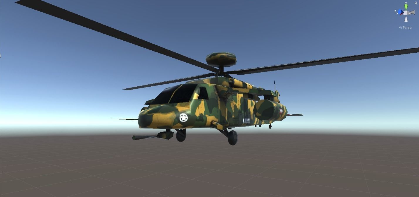 MILITARY COPTER 2 Low-poly 3D model_5