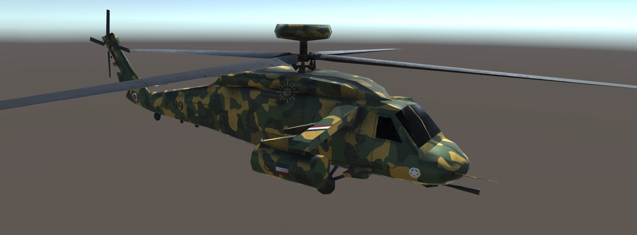 MILITARY COPTER 2 Low-poly 3D model_8