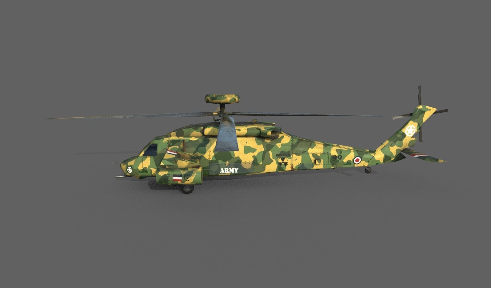 MILITARY COPTER 2 Low-poly 3D model_10