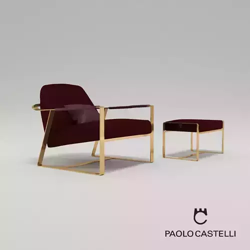 Armchair and ottoman Parabolica from Paolo Castelli