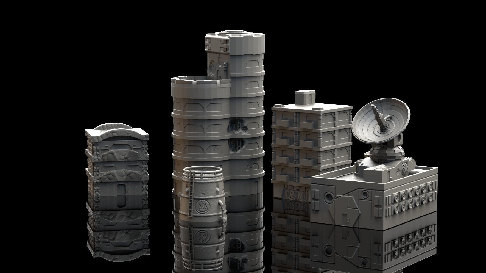 Wargaming Terrain - 5 3D Printable Buildings 3D print model_10