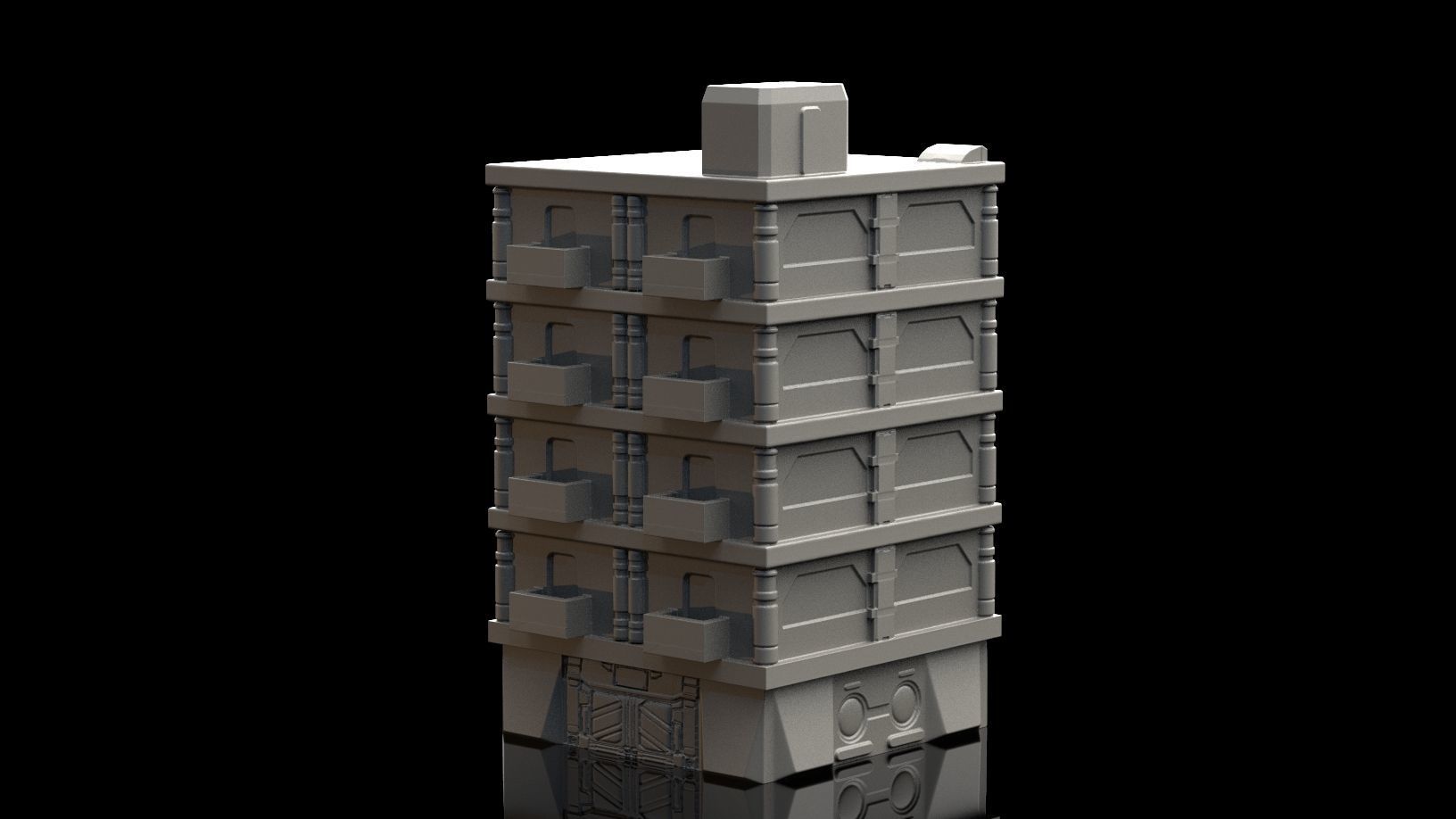 Wargaming Terrain - 5 3D Printable Buildings 3D print model_6