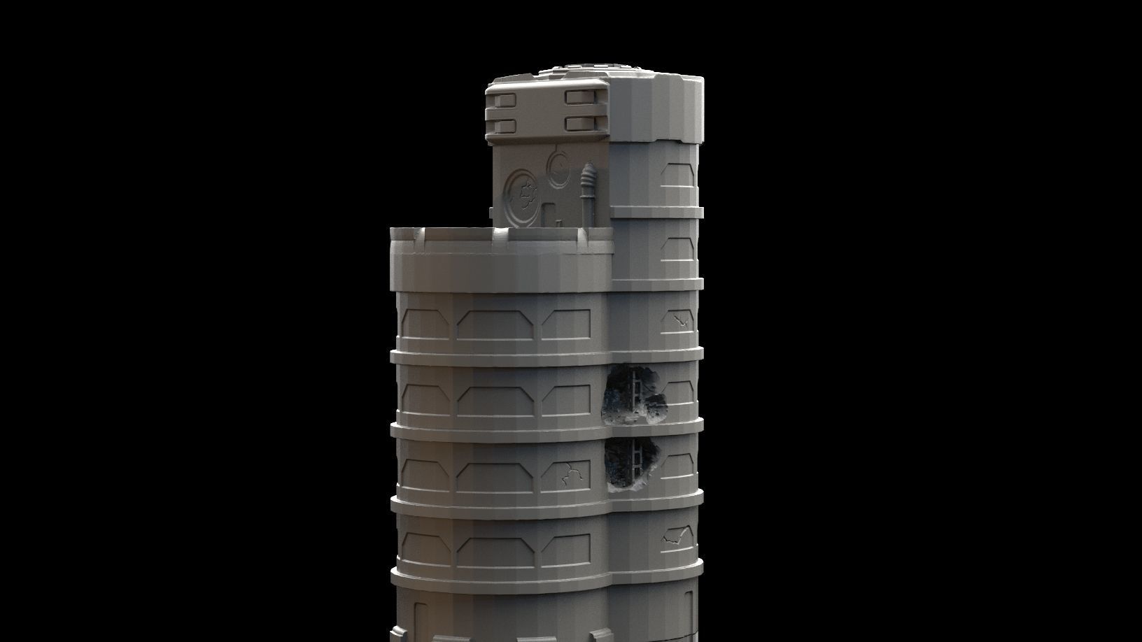 Wargaming Terrain - 5 3D Printable Buildings 3D print model_14