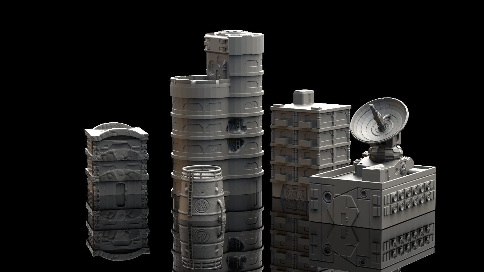 Wargaming Terrain - 5 3D Printable Buildings 3D print model_13