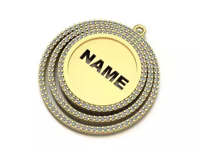 name to be written frame necklace 3D print model