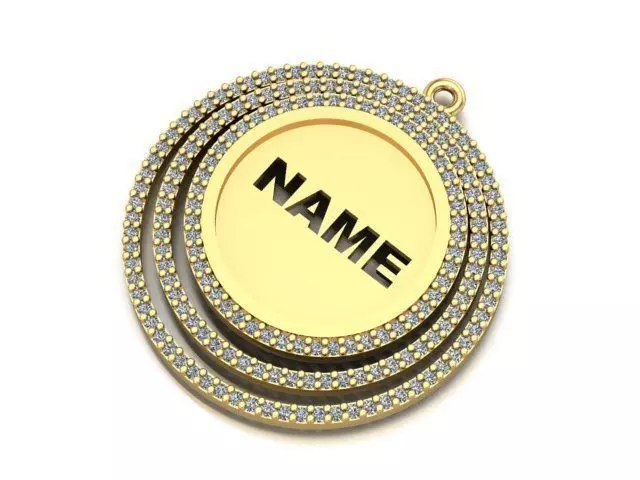 name to be written frame necklace 3D print model_0