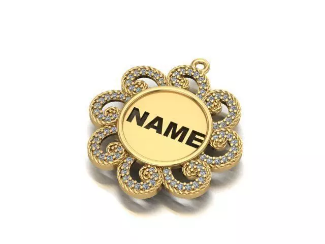 name to be written frame necklace  3D print model_0