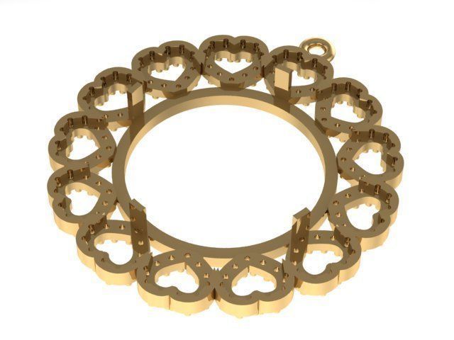 name to be written frame necklace 3D print model_1