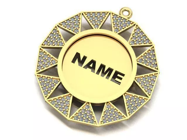 name to be written frame necklace 3D print model_0