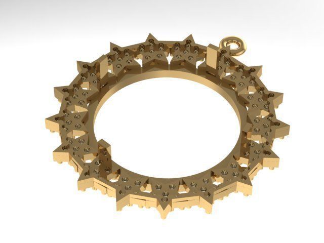 name to be written frame necklace 3D print model_1