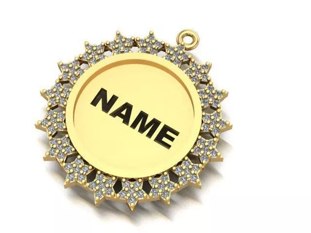 name to be written frame necklace 3D print model_0