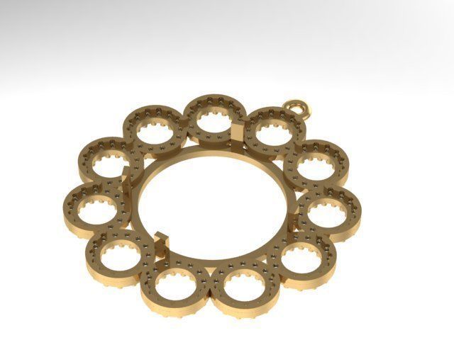 name to be written frame necklace 3D print model_1