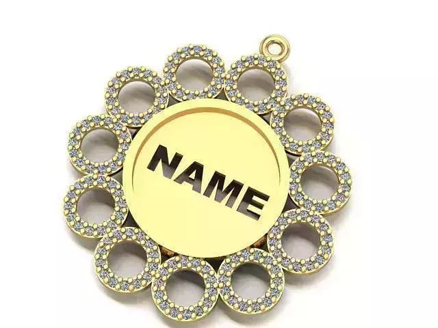 name to be written frame necklace 3D print model