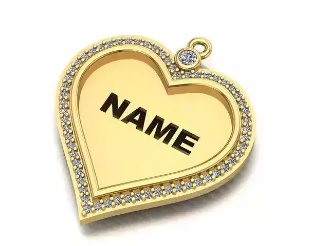 name to be written frame necklace 3D print model