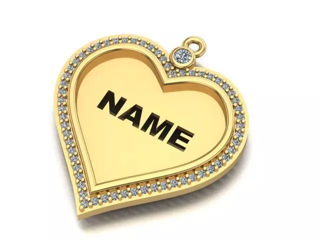 name to be written frame necklace 3D print model_0