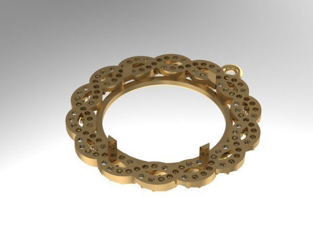 name to be written frame necklace 3D print model_1