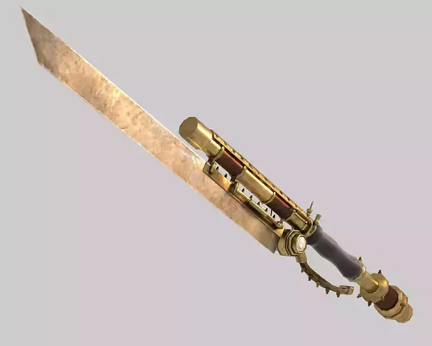 Steampunk Sword Free low-poly 3D model