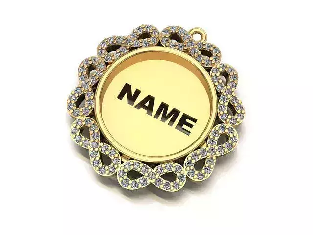 name to be written frame necklace 3D print model