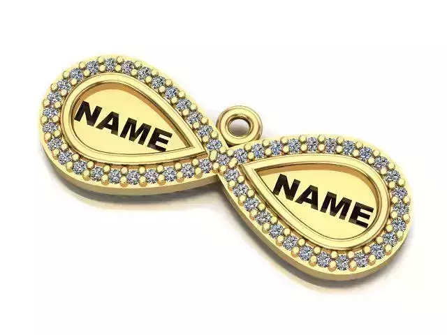 name to be written frame necklace 3D print model