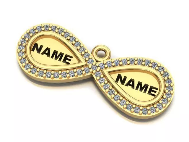name to be written frame necklace 3D print model_0