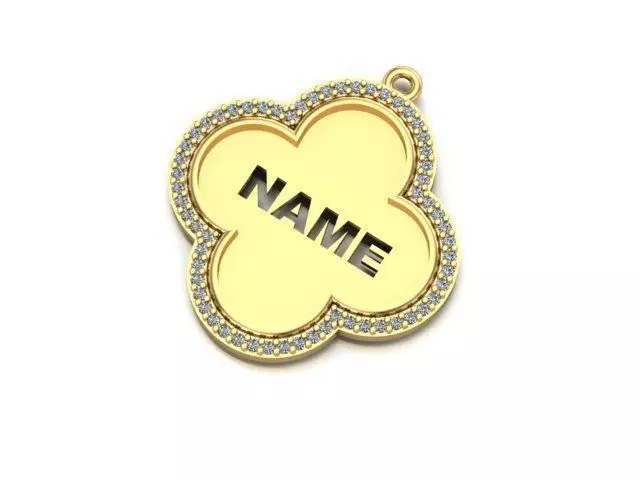 name to be written frame necklace 3D print model_0