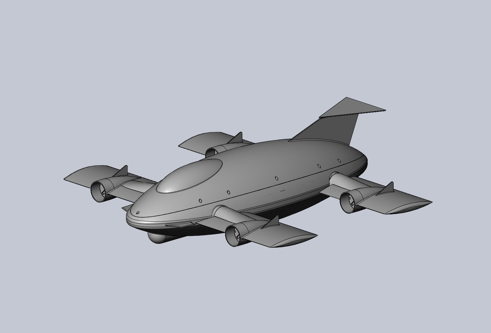 Printable Tiltwing Tiltrotor Drone Body 3D print model_44