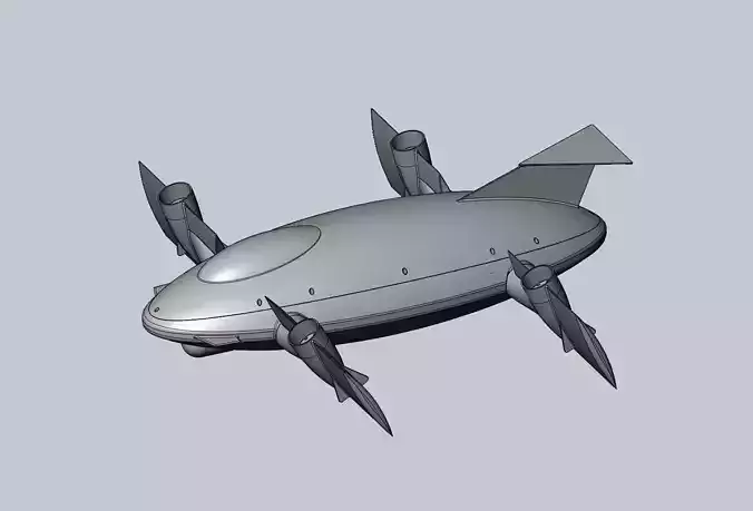 Printable Tiltwing Tiltrotor Drone Body 3D print model