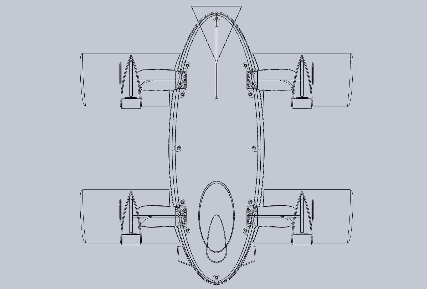 Printable Tiltwing Tiltrotor Drone Body 3D print model_40