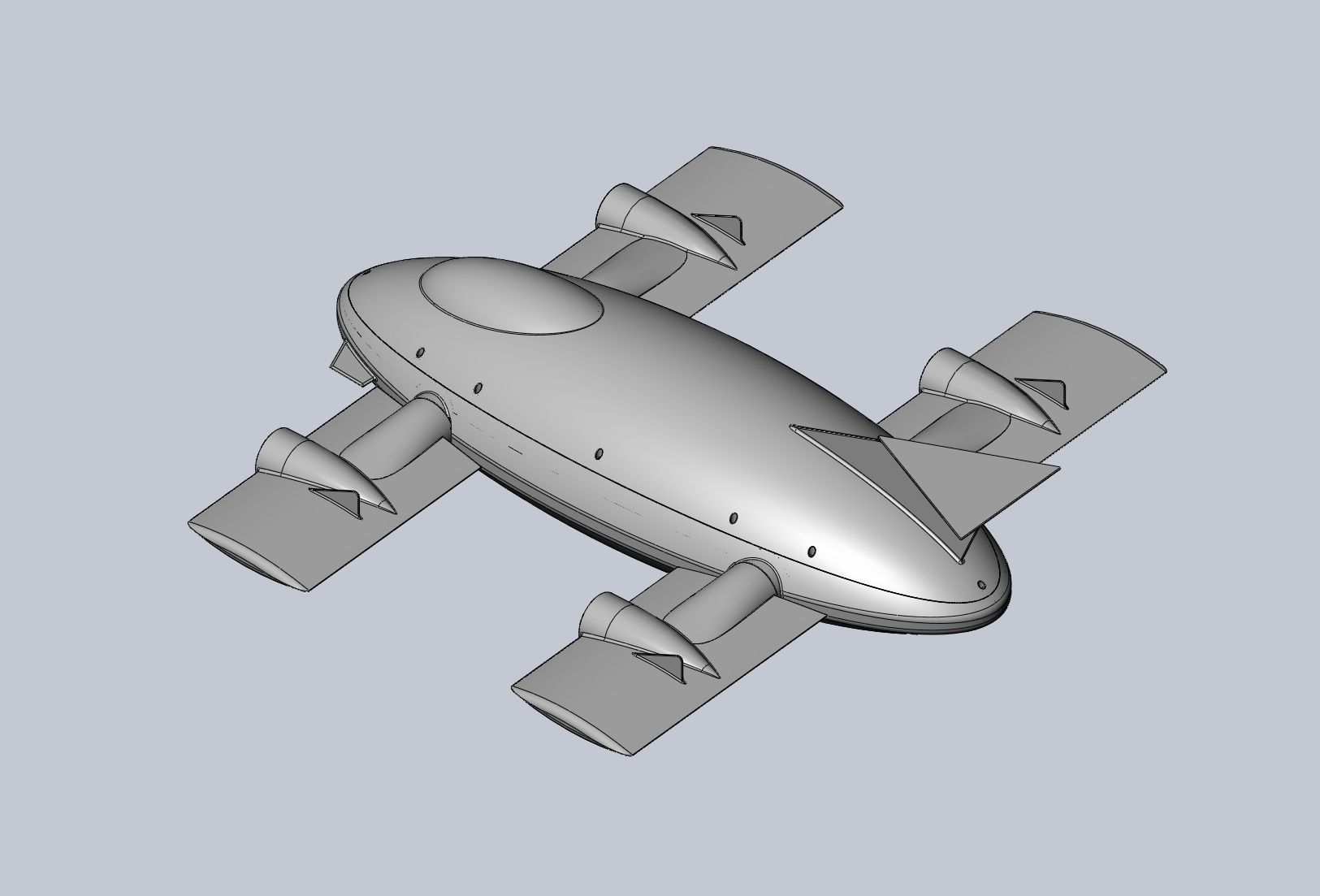 Printable Tiltwing Tiltrotor Drone Body 3D print model_42