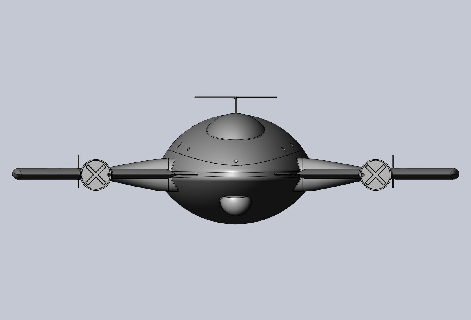 Printable Tiltwing Tiltrotor Drone Body 3D print model_5