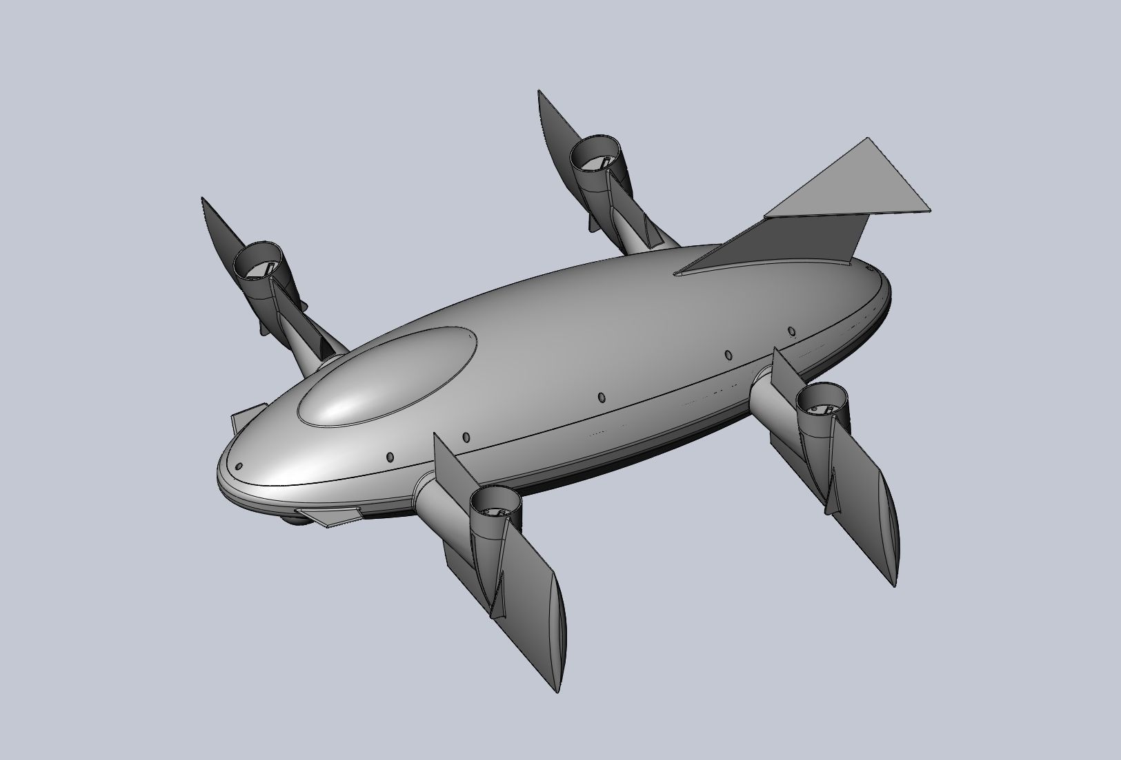 Printable Tiltwing Tiltrotor Drone Body 3D print model_10