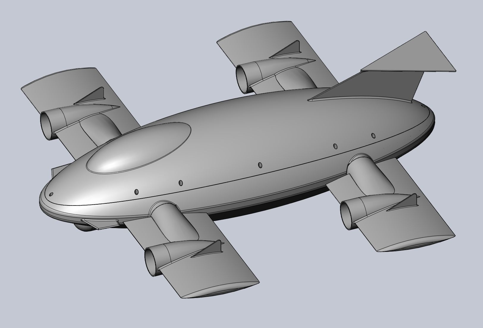 Printable Tiltwing Tiltrotor Drone Body 3D print model_45