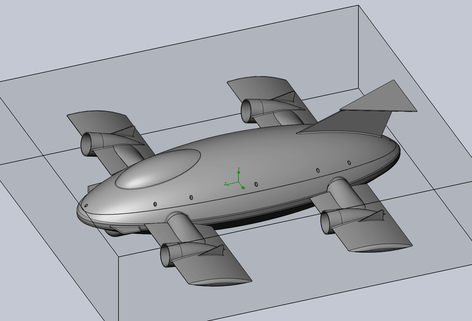 Printable Tiltwing Tiltrotor Drone Body 3D print model_37