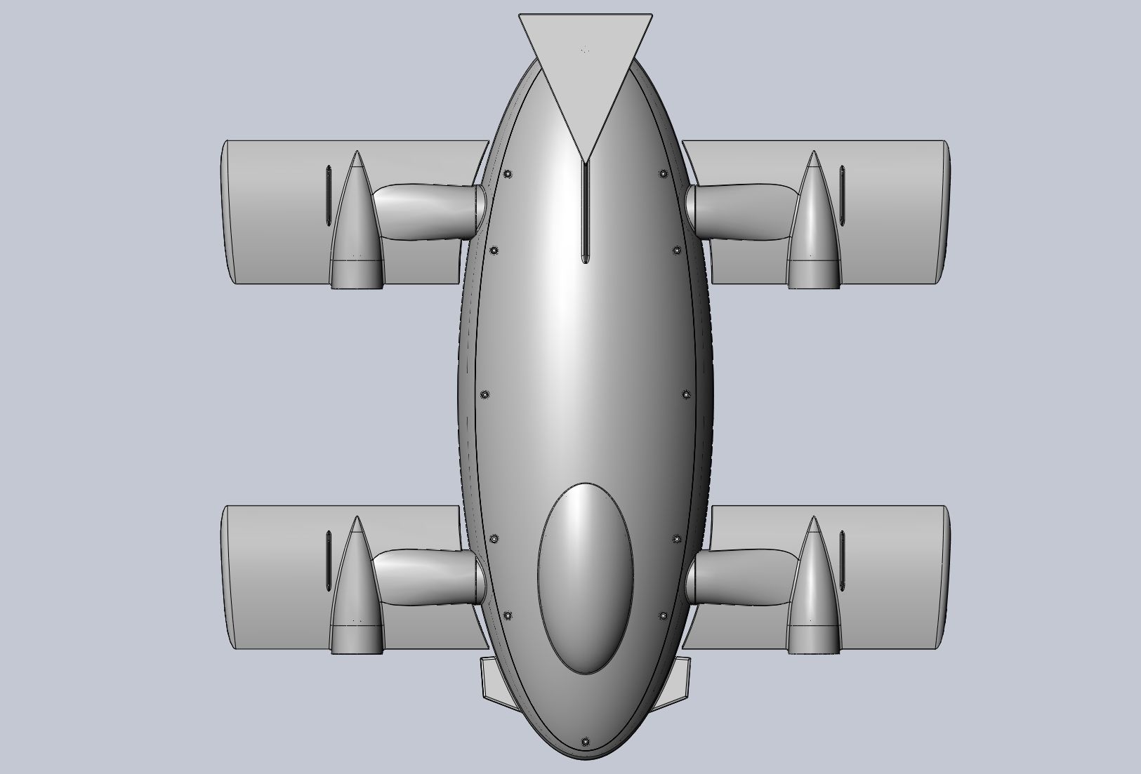 Printable Tiltwing Tiltrotor Drone Body 3D print model_7