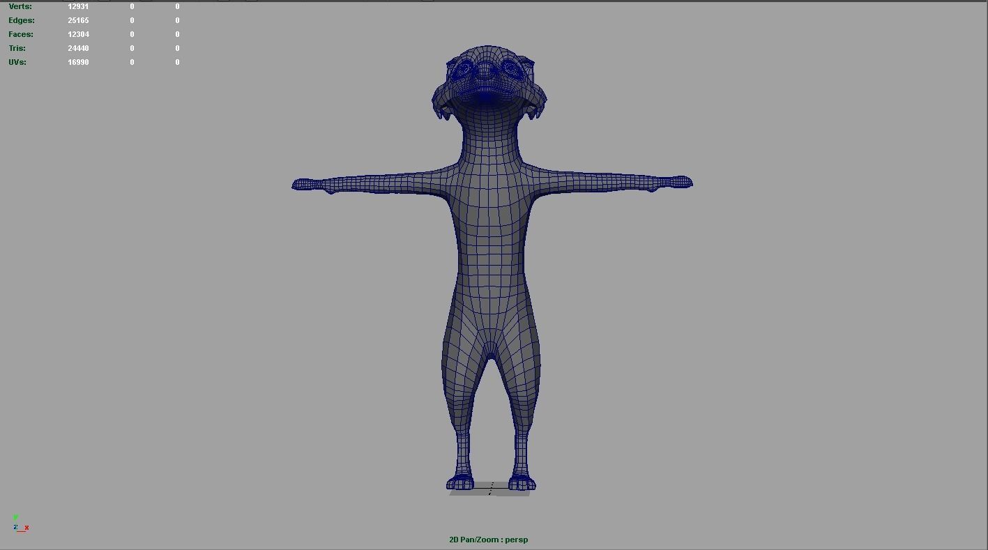 Wild Fox  Low-poly 3D model_4