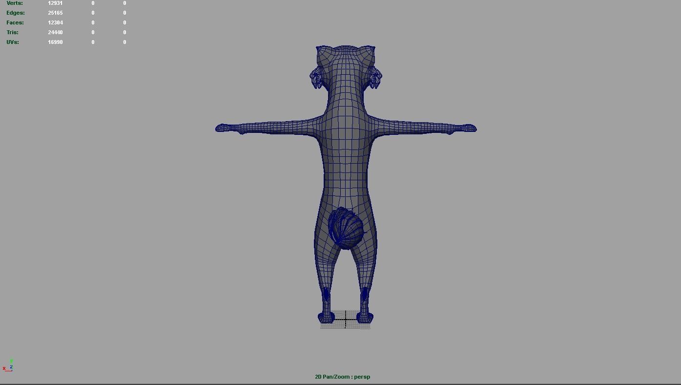 Wild Fox  Low-poly 3D model_5