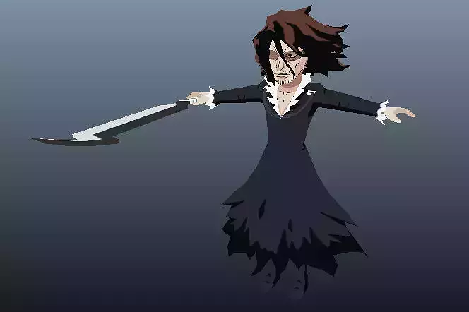 Zangetsu Bleach 3D Anime Character Low-poly 3D model