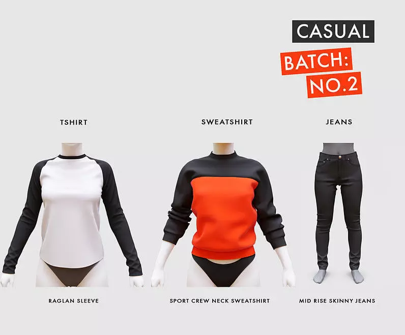 Casual Clothing Batch 2 3D model_0